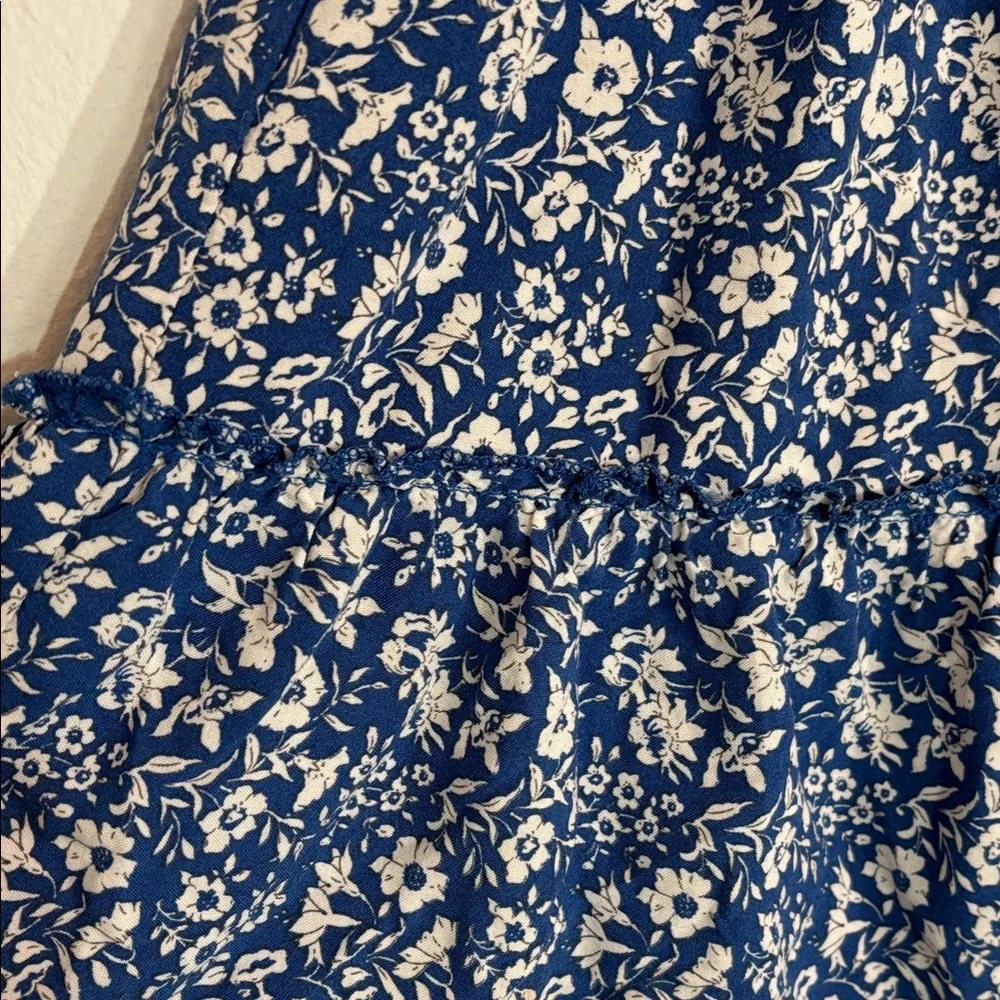 Rachel Zoe Blue and White Floral Tiered Mini Skirt - Picture 5 of 10